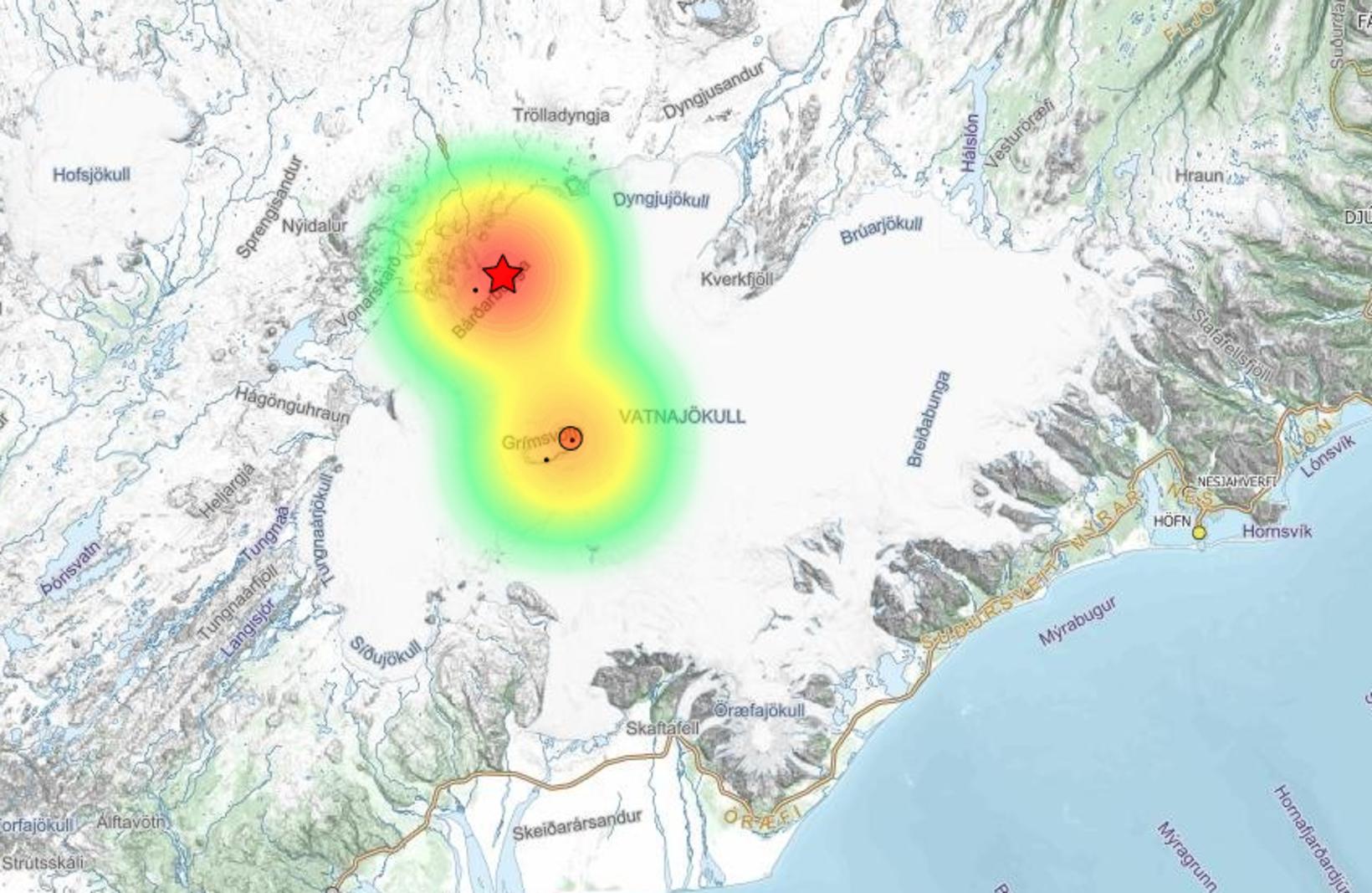 Deux tremblements de terre ont eu lieu sur le glacier Vatnajökull au cours des 24 dernières années…