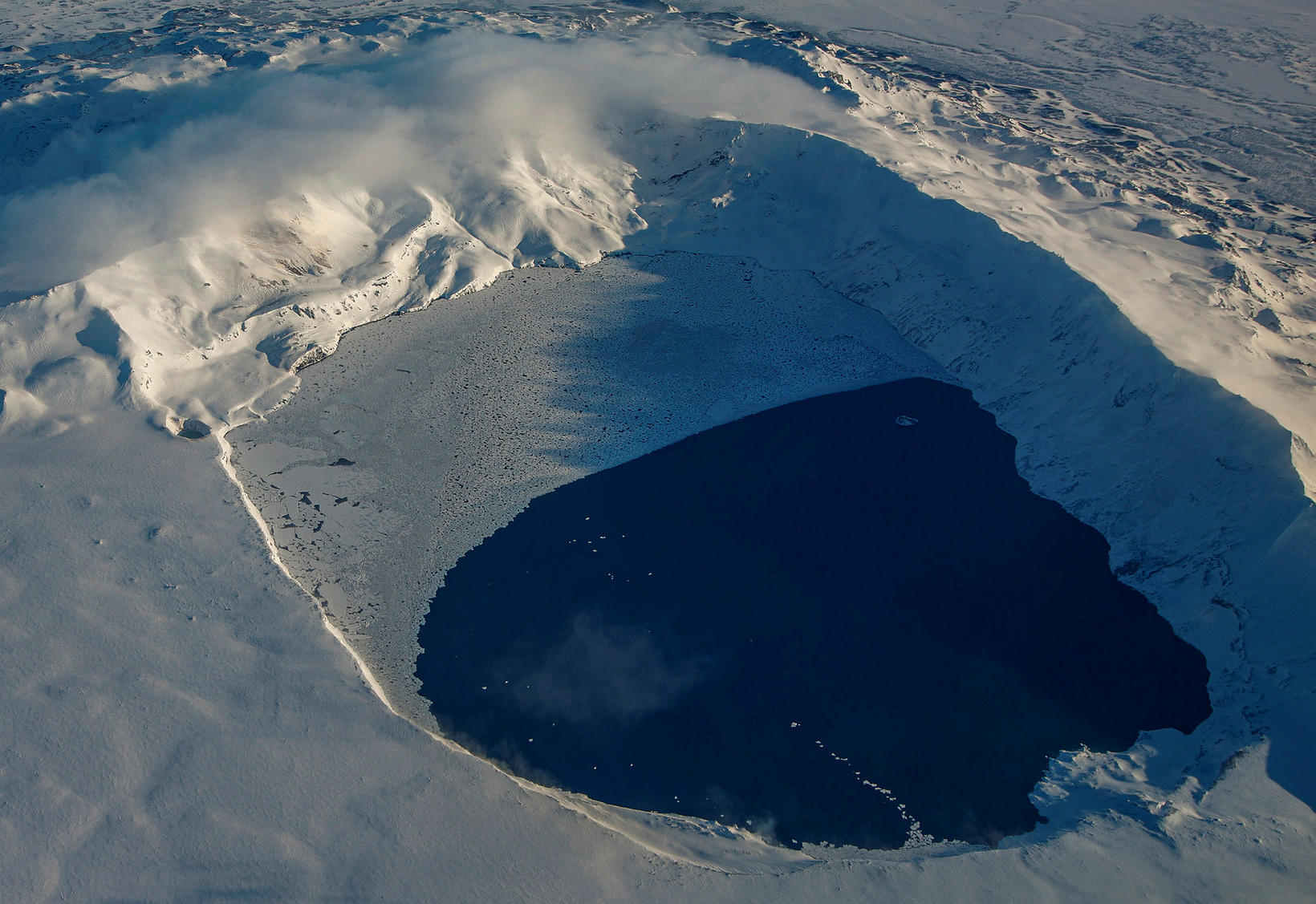 Lac Askja en hiver.