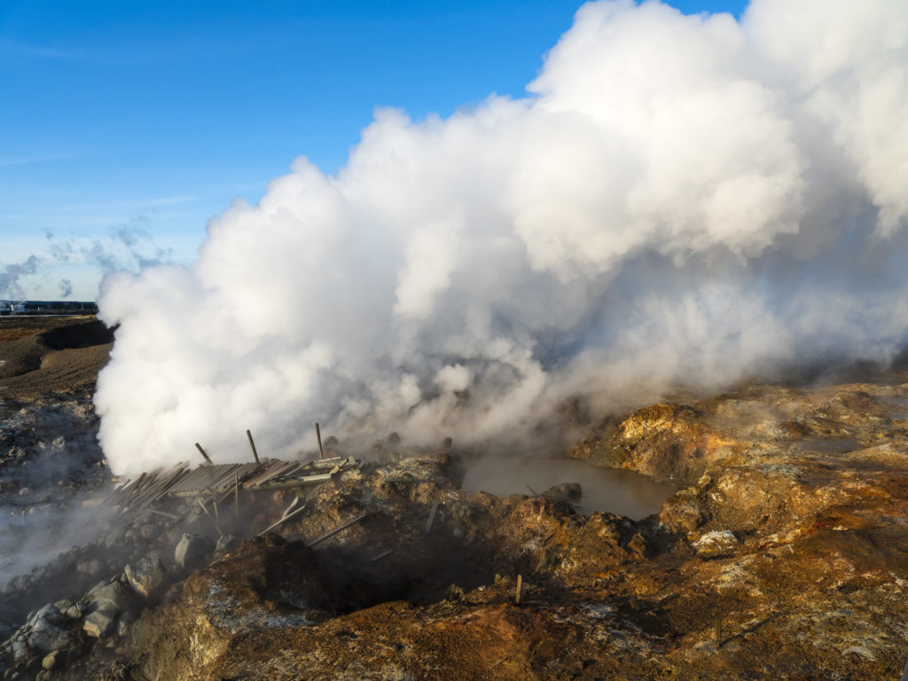 Gunnuhver, source chaude géothermique en Islande