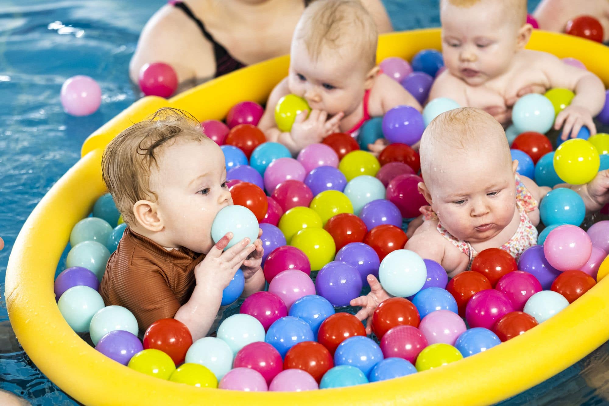 baby swimming