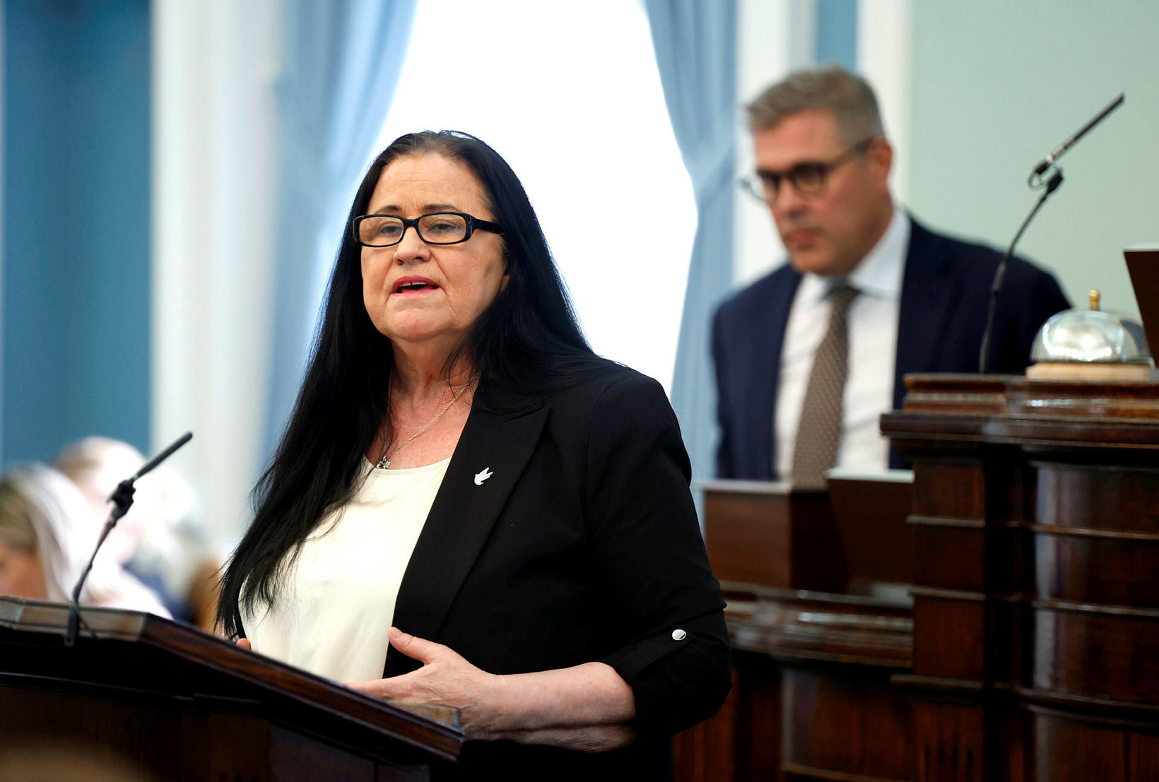 Inga Sæland, présidente du Parti populaire.