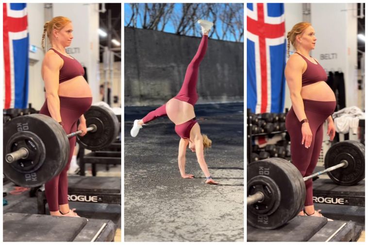 Enceinte de 8 mois et soulève 135 kilos