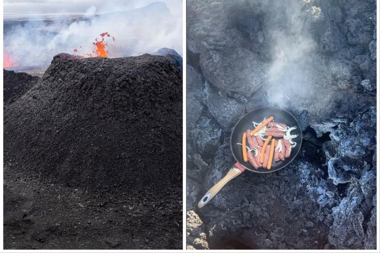 Vidéo : Hot-dogs cuits au volcan