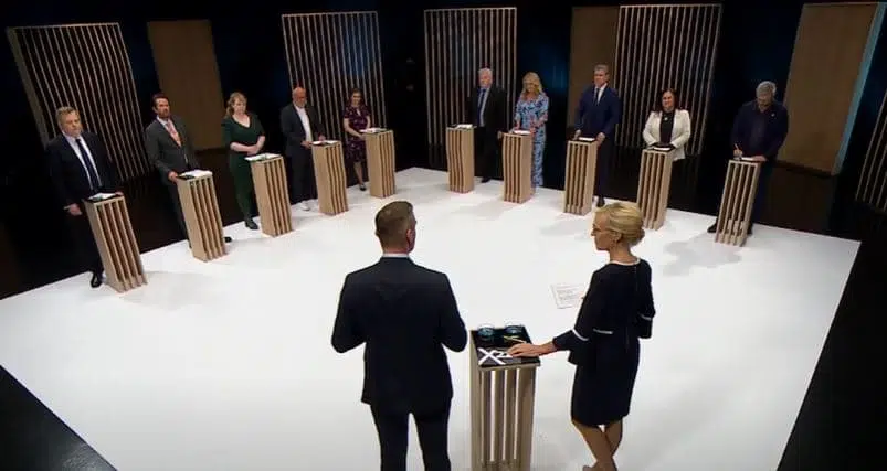 Parliamentary candidates debate in August of 2021.