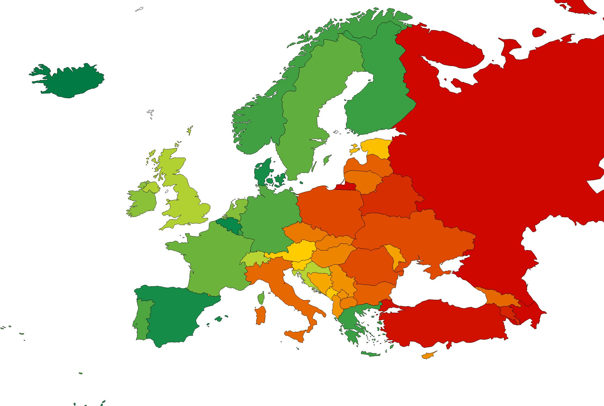 L’Islande à la deuxième place pour la « Rainbow Map » d’ILGA Europe