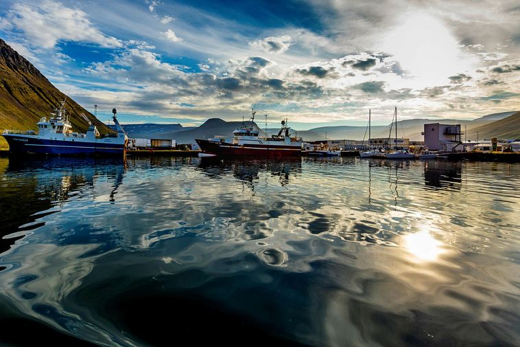 De nombreux bateaux de croisière arrivent à Ísafjörður