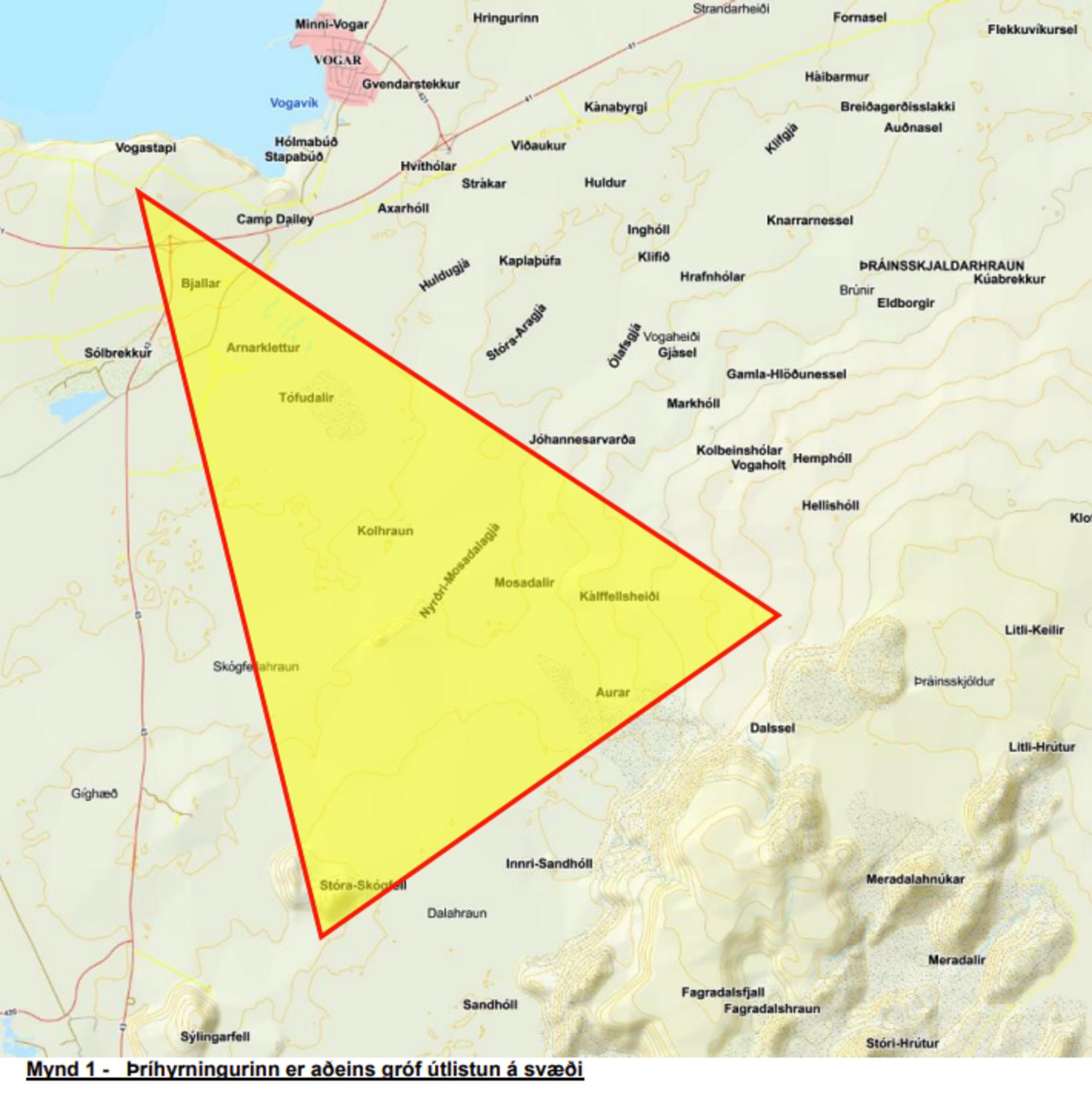 La carte des garde-côtes islandais montrant le jaune…