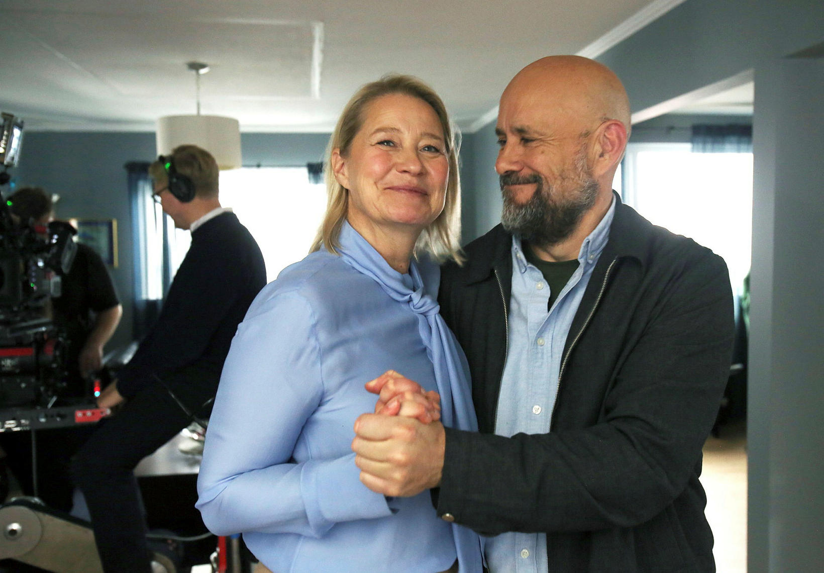 Dyrholm avec le réalisateur Benedikt Erlingsson.