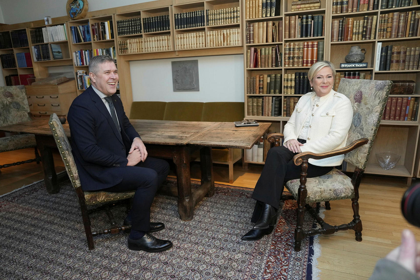 Benediktsson et Tómasdóttir à Bessastaðir.