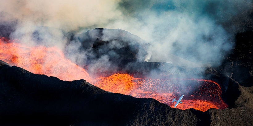 De l'éruption du Holuhraun en 2014.
