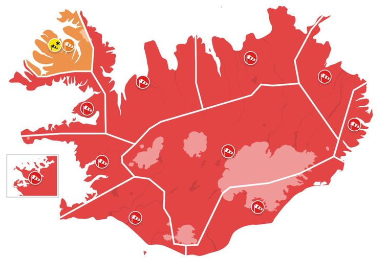 Avertissements rouges presque dans tout le pays