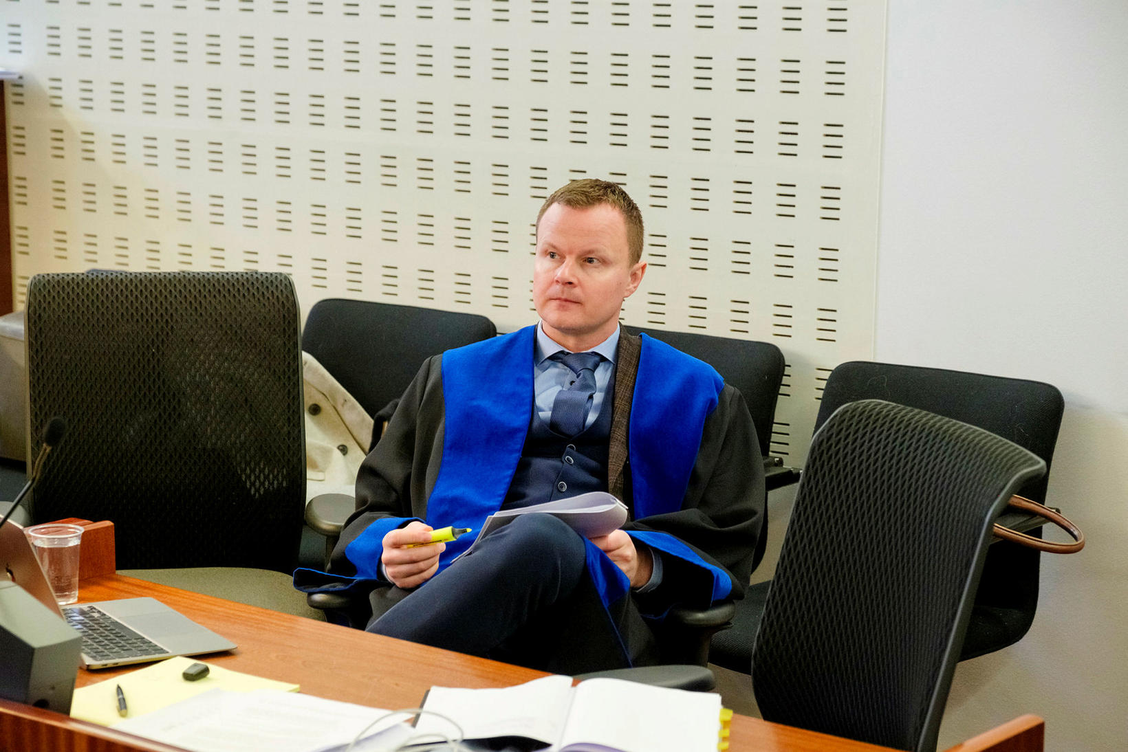 Einar Oddur Sigurðsson, avocat de la défense de Nathanson, devant le tribunal de district…