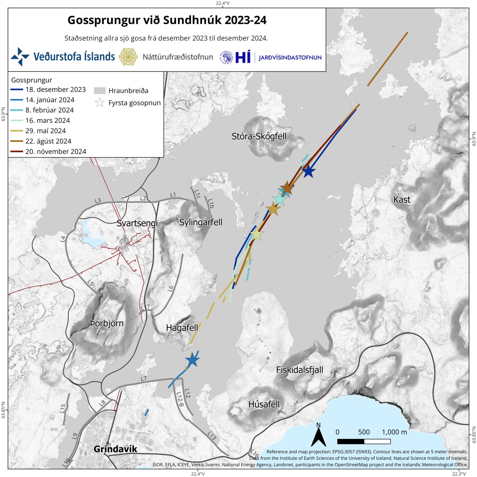 La carte montre l'emplacement du premier évent (étoile)…