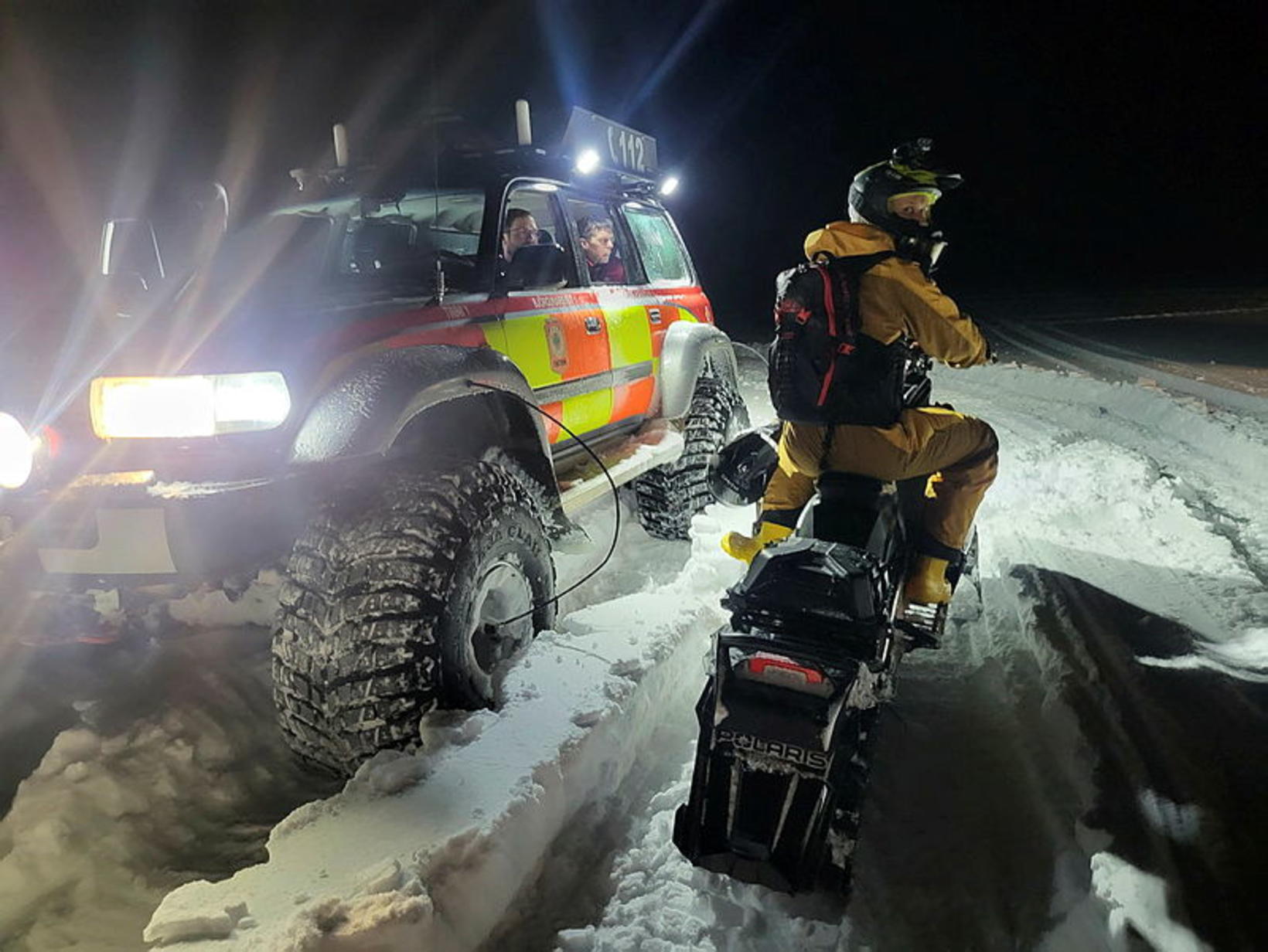 Des opérations sur Langjökull hier soir.