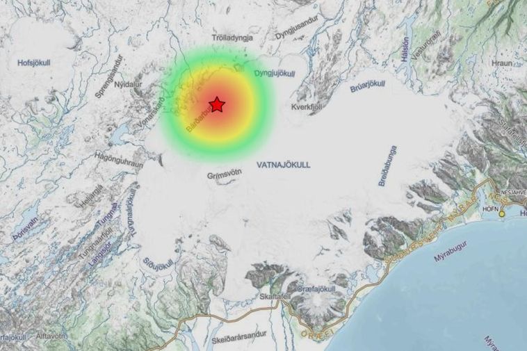 Tremblement de terre majeur enregistré à Bárðarbunga
