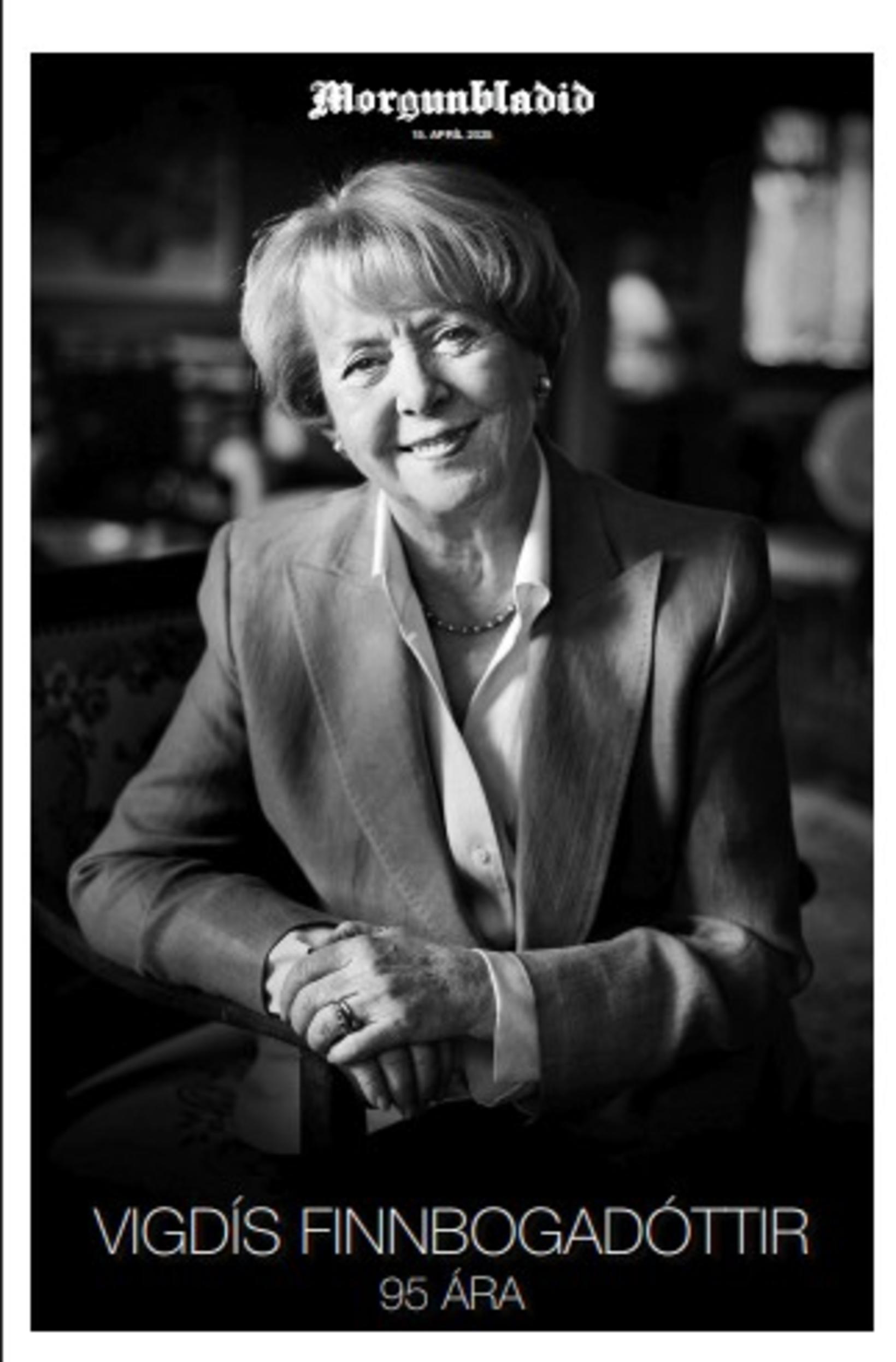 La première page du supplément d'anniversaire spécial à Morgunblaðið…