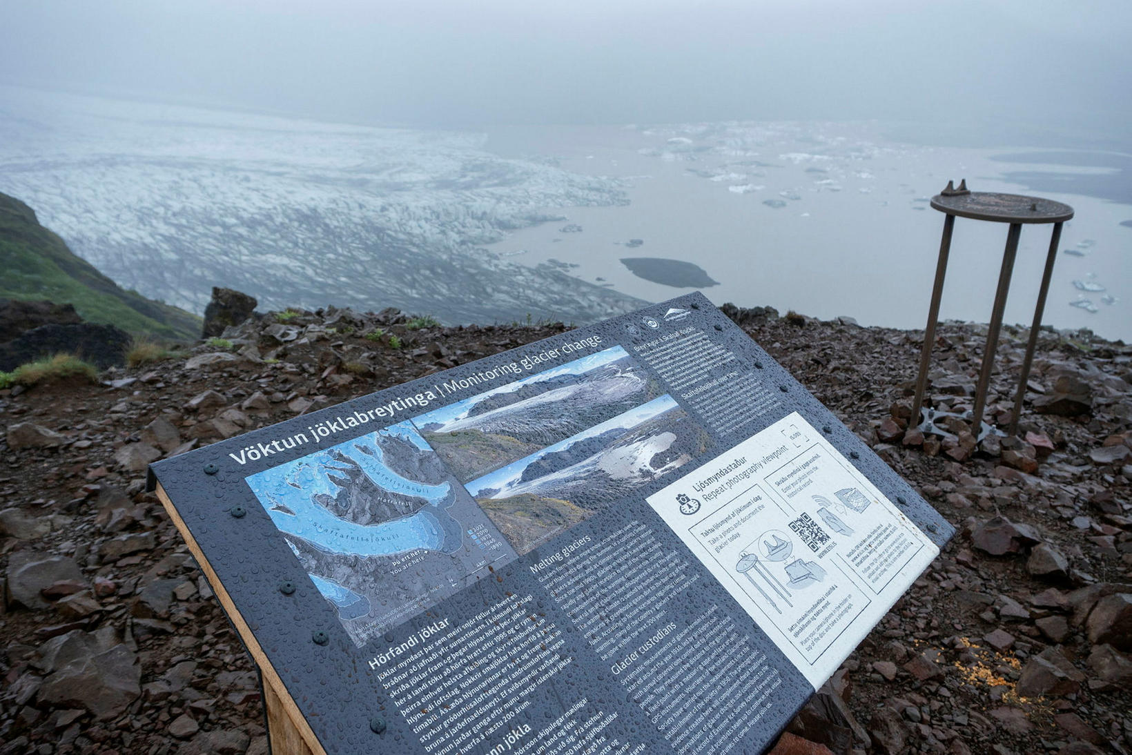 Panneau d'information de Skaftafellsjökull.