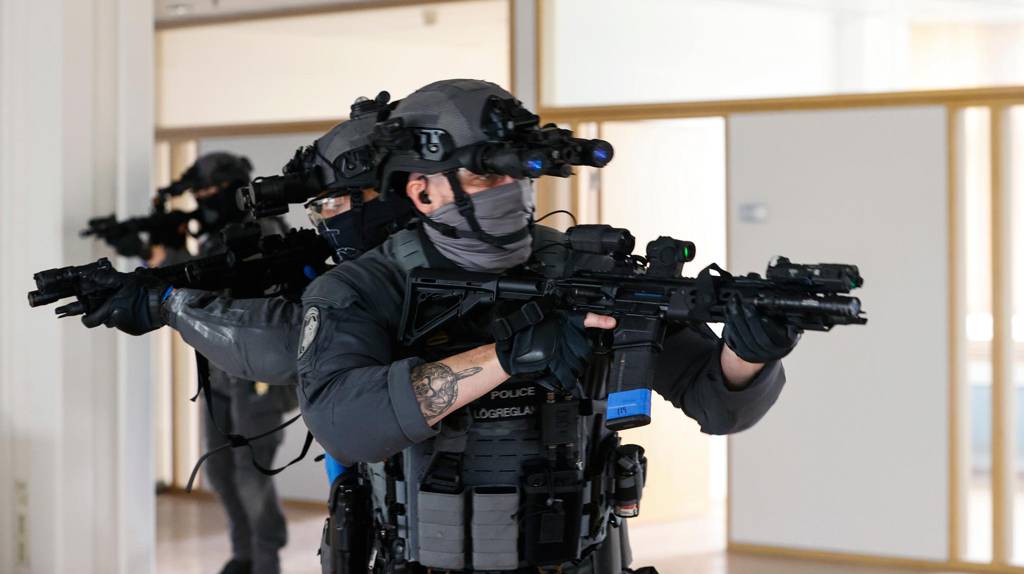 "Les Vikings tatoués des forces spéciales islandaises brandissent Heckler & Koch…